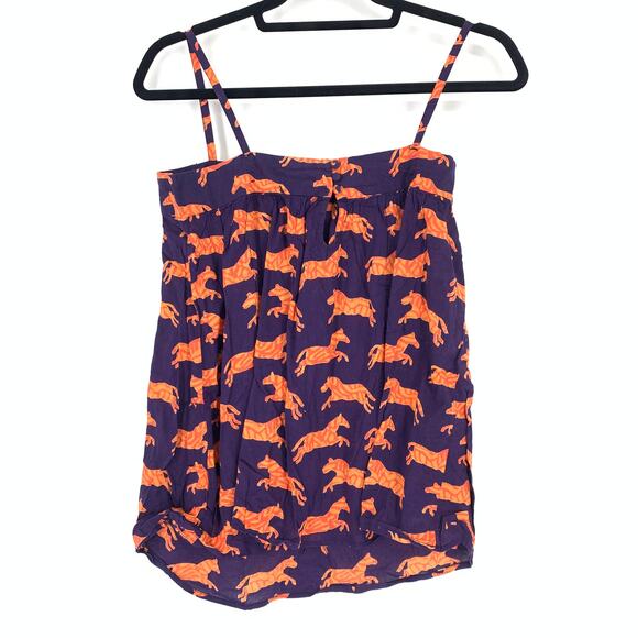 French Connection Tank Top Women's Size 12 Sleeveless Purple Orange Animal Print - Picture 2 of 6